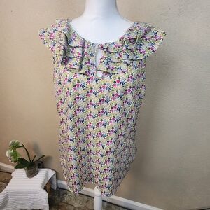 Liberty of London for Target Floral Ruffle Blouse Large (5963)